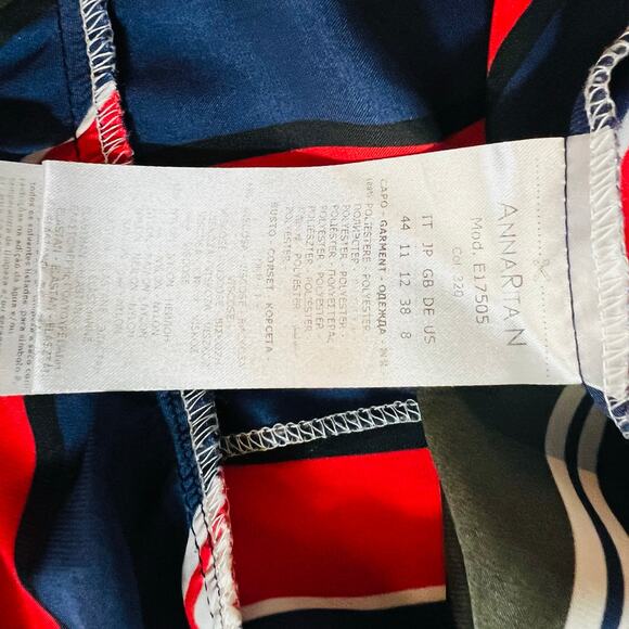 Annarita N Striped Strapless Belted Maxi Dress Size 8 - Picture 4 of 8